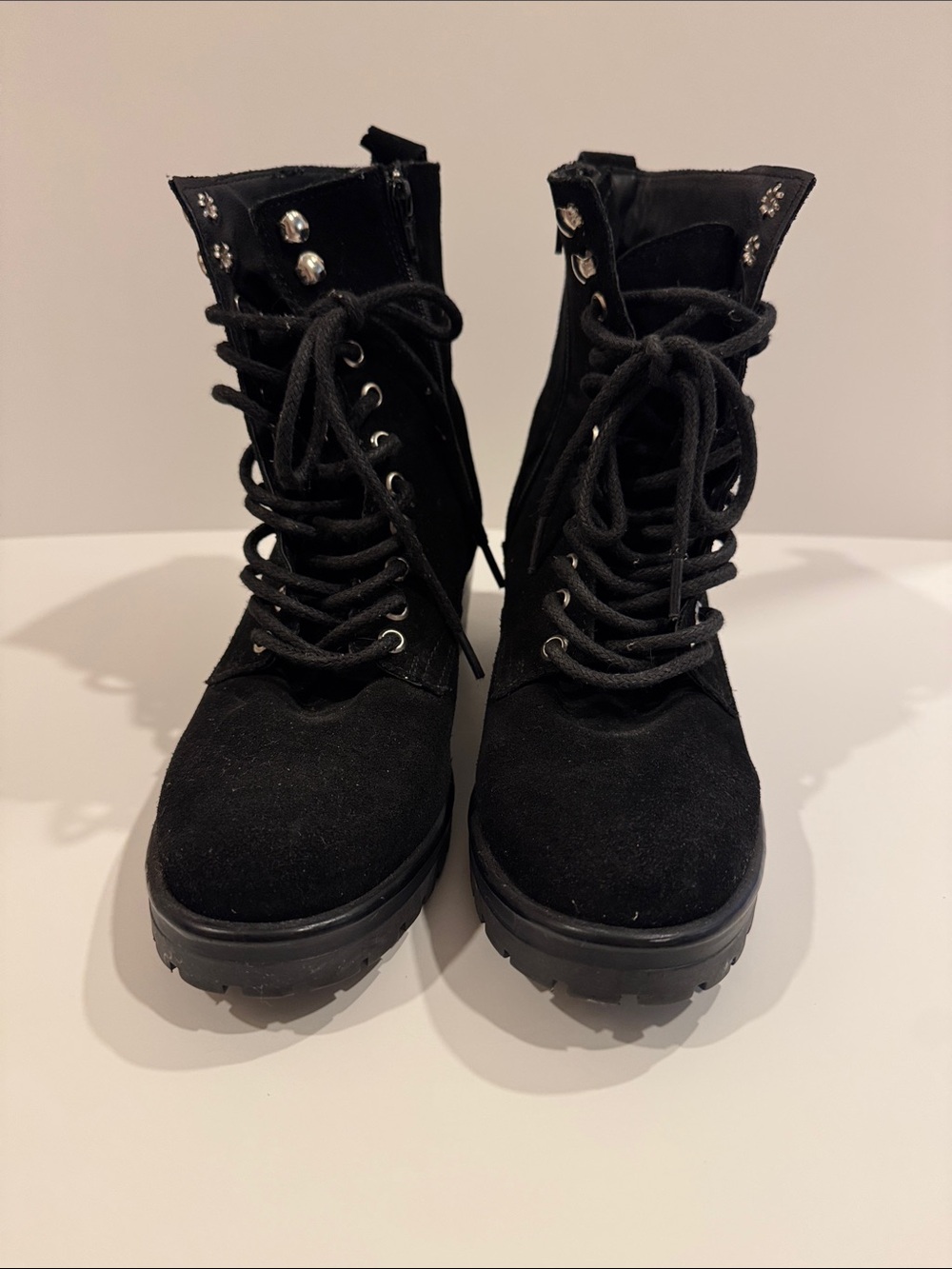 Steve Madden Gloat Suede Combat Boots‎
